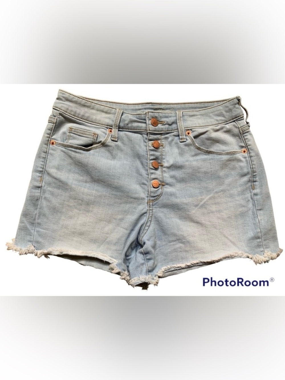 Universal Thread Distressed Jean Shorts-Light Wash-Women’s Size 8-Button Fly
